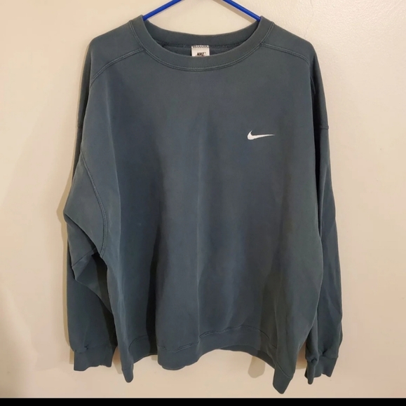 Vintage 90s y2k Nike sweatshirt green xxl usa - Picture 1 of 4